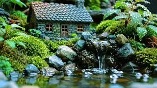 🍃 Tiny World Waterfall Ambience | Miniature Nature Sounds & Peaceful Instrumental Music 💧