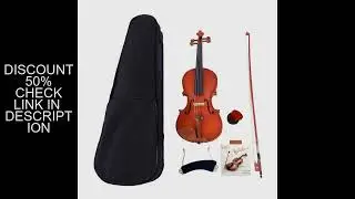 GV101 4/4 Acoustic Matt Violin Case Bow Rosin Strings Shoulder Rest Tuner Natural