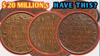 Top 3 Rare & Valuable One Quarter Anna India Coins | Must-Watch for Collectors!