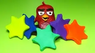 Learn colors with angry birds and play dough star shape Happikids