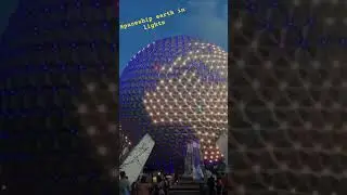 Spaceship Earth In Lights!! #disney #epcot #waltdisneyworld