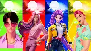 DEMON HUNTERS x SAJA GIRLS  K-POP ⚔️ | Tiles Hop Music Game TREND 🔥🎶