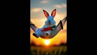 &ldquo;Golden Hour Nibble: Rabbit in a Hammock&rdquo;