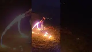 Flaming Fire Whips Two Hands #Short