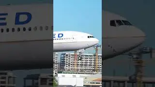 UNITED B777-300ER landing at Manila Airport #aviation #shorts #united #b777 #landing #youtubeshorts