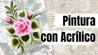 Rosa con PINCELADA doble carga / OneStroke TUTORIAL