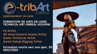 e tribArt Formation Technical Art Unreal Houdini Formation courte vers une sp&eacute;cialisation 3D.