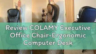 Review COLAMY Executive Office Chair-Ergonomic Computer Desk Chair, High Back Leather Chair with Pad