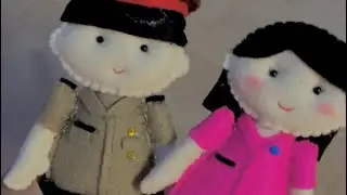 Cara membuat boneka profesi dari kain flanel menggunakan tusukan feston