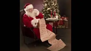 Santa reading wishes list trending meme template