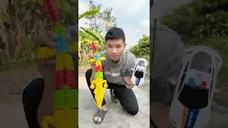 Police toy and a colorful chameleon #shorts