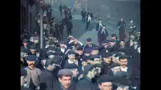 1899 - 20,000 employees entering Lord Armstrong's Elswick Works,  Newcastle-upon-Tyne (Colorized)