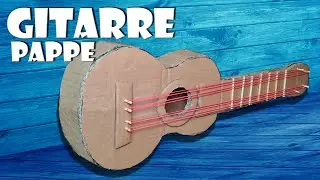 Gitarre Instrument aus Pappe selber machen - cardboard guitar craft DIY [4K]