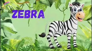 Zebra|| Animal name || Jungle Animals || Kids|| kindergarten || Zebra voice || Zebra sound