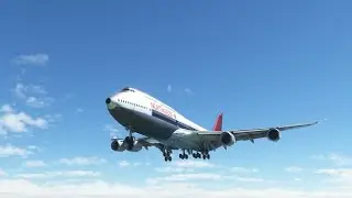 Northwest 747 approach/landing VHHH-VHHX checkerboard