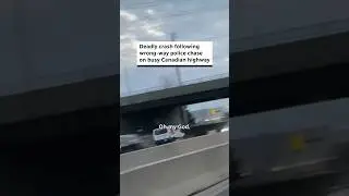 Police chase going wrong way on highway ends in crash