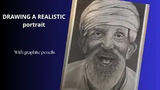 Drawing a realistic portrait of an old man - time lapse