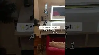 Turned my old desk into a DIY vanity ✨ Amazon mirror = total glow-up💄 #AmazonFinds #diyinspiration