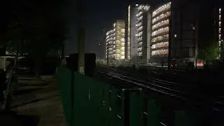 Freight train action in the late hours of midnight