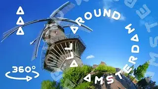 Plantagekade to Funenpark via the De Gooyer windmill - Walking Amsterdam in 360 degrees 4K