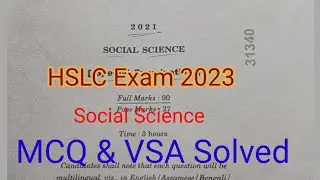 SEBA|HSLC Exam 2023|Social Science Question Paper HSLC 2021|Solution|Common Question|MCQ|VSA#2023