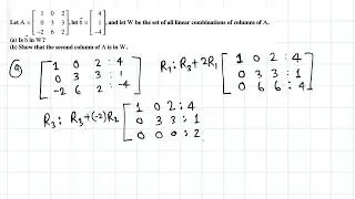 Linear Algebra: linear combination, matrix