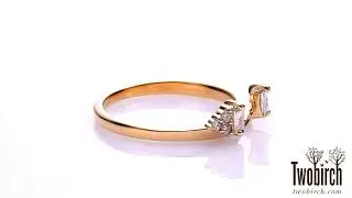 0.25ct. Baguette and Round Cluster Ring Wrap Enhancer - TwoBirch TB-WRAP-0023-WG-E