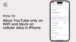 Allow YouTube only on WiFi and block on cellular data in iPhone ( iOS ) 2025