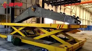 Electric Hydraulic Lifting Transfer Cart With Lifting Deck - Remote Control - Heavy Machine Handling