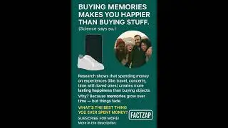 Spend on Memories, Not Things? 🧠💸 | Why Science Says It Makes You Happier | #MoneyFacts