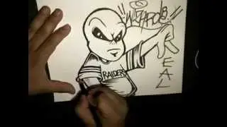 How to draw Graffiti  Alien