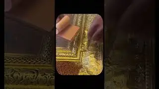 Gold Leaf Magic: Ultra-Thin Film Transforms Frame for Pennies! #shorts