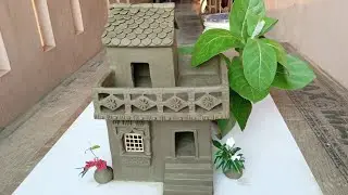 Miniature clay house | build creatively mud house design | how to make clay house | plants