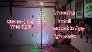 Govee Cone Tree Light (Unboxing, Install, Connect to App, Light Show) 