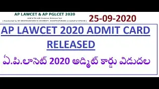 #APlawcetAdmitCard download 2020 LAWCET 2020 ADMIT CARD  AP LAWCET APLAWCET 2020 ADMIT CARD RELE