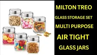 Milton Treo glass storage set  Kitchen Jars-Multi purpose air tight glass containers for Kitchen