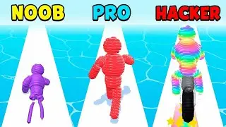 NOOB vs PRO vs HACKER - Rope-Man Run #gameplay #rope #ropeman #ropemanrun #hairchallenge #shorts