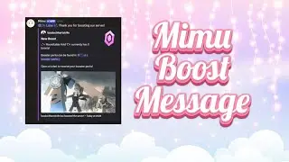 Mimu Boost Message (Latest) | Discord Tutorial