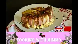Baked german Fleischwurst with onions / 烤德国肉香肠配洋葱