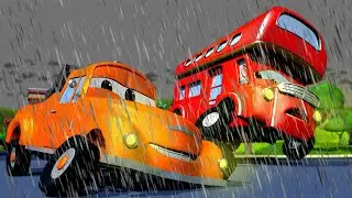 Tom camionul de tractari - Denever, autobuzul verde 2 - Orasul Masinilor 🚗 Desene pentru copii