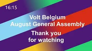 Volt Belgium - Summer General Assembly 31/08/2024 - LIVE