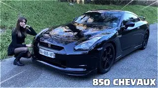Elle r&eacute;agit &agrave; la Nissan GTR de 850 CHEVAUX !! (Elle a VOMIT🤢🤮)