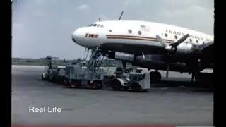 1955 Commercial passenger flights, Flying in the 50s. TWA Connies, DC6, DC3, US, Europe, Africa
