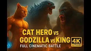 KING KONG vs GODZILLA vs CAT HERO &mdash; Full Cinematic Battle | Epic AI Movie (4K)