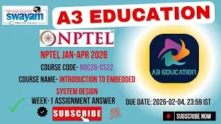 NPTEL Introduction to Embedded System Design Week 1 Assignment Answers | noc26-cs22