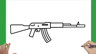 How To Draw AK 47 Rifle 