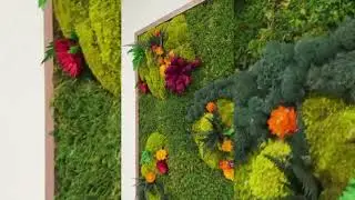 Custom 2x4 Moss Art Frame with Florals by TheMossShop