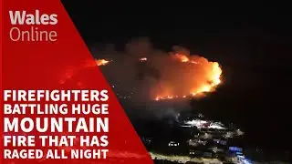 Firefighters battling huge Neath mountain fire that has raged all night