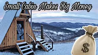Mountain top AIRBNB cabin build. A-frame style with deck and side opening.