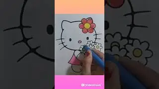 🌸 Цветник Hello Kitty 🌸 | Милая и простая раскраска для детей 🎨✨